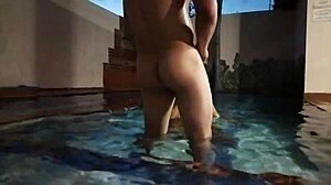 Buddy's Old Lady Swimming In Florida Pool