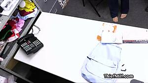 Banging thief big tit nurse from behind in the backroom