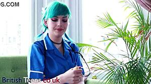 Blue Haired Alternative Nurse Takes Care Of Your Cock