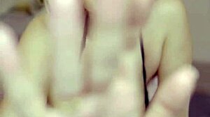 Hot babe gets fingered during solo play