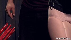 Redhead In Strait Jacket Gets Tormented Hard