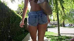 small tits blonde picked up for casting fuck