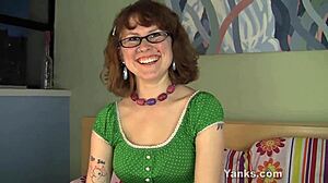 Redhead YANKS Girl Brite Rubs Her Wet Pussy