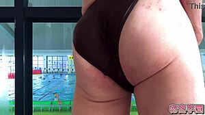 Im a slud who ejaculates in the swimsuit of the womens swimming club️ cross-dressing masturbation swimming class secretgakuen