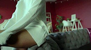 stasyq christmas vibe stripping by blonde teen with long hair