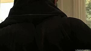blonde milf submits to muscular man and his cock