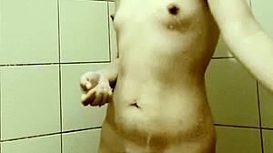 petite pinay filipina teen fingers her hairy pussy in the shower