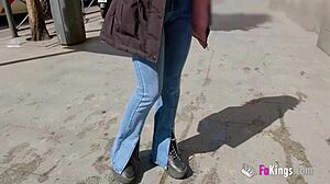 Posh colombian babe shows favorite madrid spots then gets fucked outdoors