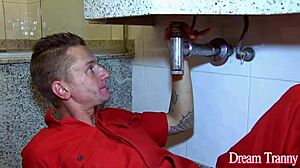 lucky guy gets fucked by tgirl cacau dipaula before fucking her too