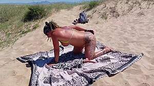 a good bitch fucked hard on the beach
