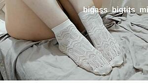 WHITE SOCKS cover my feet during this solo fetish session