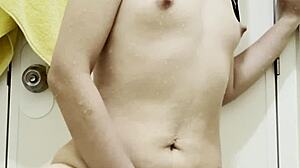 petite pinay filipina teen fingers her hairy pussy in the shower