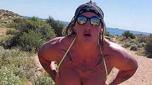 a good bitch fucked hard on the beach