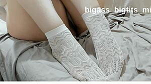 WHITE SOCKS cover my feet during this solo fetish session