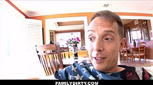 Young Stepdaughter With Big Natural Tits Gets Fucked By Family