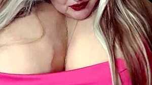 Susi shows huge boobs in red dress sucking bbc toy