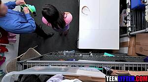 ASIAN TEEN STRIPPED AND BANGED FOR SHOPLIFTING