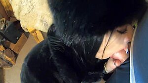 milfycalla deep blowjob while wearing fur coat and shiny boots