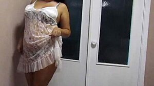 sexy bride streep dance in wedding night with huge natural tits