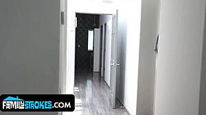 Natural Titted Blonde Stepdaughter Rides Stepdaddy
