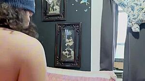 Latina in red lingerie provokes her ex