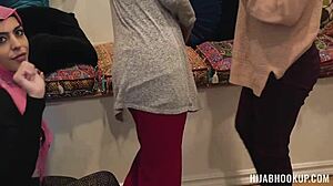 Muslim teen bride and her arab bffs fuck a bbc