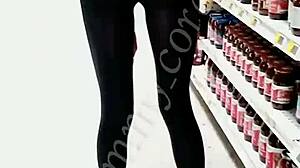 Shopping in see through leggings at soriana