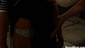 Checking slaves tight butts with spanking