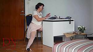 upskirt secretary shows nude office cam with no panties