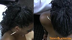 Black teen receives oral pleasure