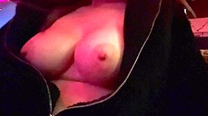 italian stepmom shows juicy tits at club