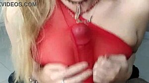 hot masturbation and tit fucking with cumshot