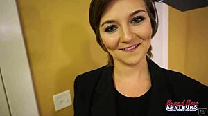 Kylie Sucks Huge Cock Then Swallows Cum After Rough Pounding
