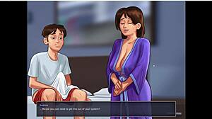 My horny stepmom comes to my room at night and asked me to impregnate her - summertime saga ep 17