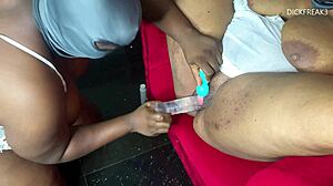 Fucking two lesbian friends in a hot threesome with my bbc