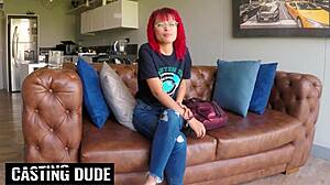 Petite redhead latina stretched by big cock
