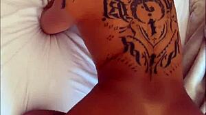 POV Footage Captures Tattooed Latina Bent Over Before Mirror