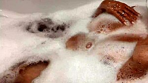 hot tanned stepsister in bathroom after vacation