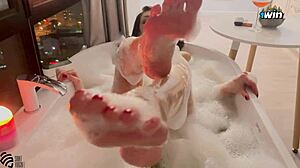 Milf Orgasms In Hot Bath