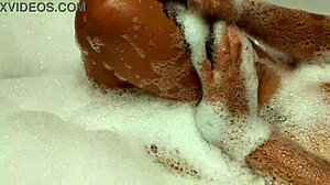 hot tanned stepsister in bathroom after vacation