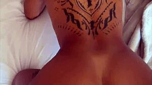POV Footage Captures Tattooed Latina Bent Over Before Mirror