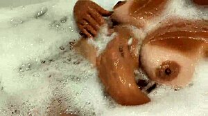 hot tanned stepsister in bathroom after vacation