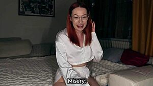 Redhead aunt sleeps over and secretly craves my cock all night
