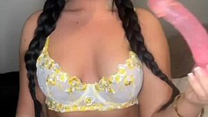 slutty british girlfriend gives horny solo squirt show on webcam