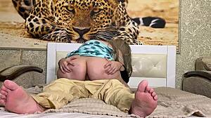 stepmom jerked off the packages dick and spread her ass