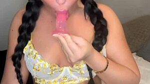 slutty british girlfriend gives horny solo squirt show on webcam