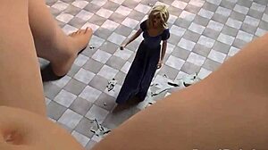 white queen giantess expansion with huge belly