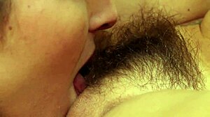 violet and bianca are hairy sapphics licking pussies