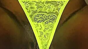 Ebony In Neon Panties Squirts Close Up