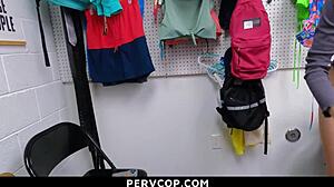 nerdy teen caught stealing processor gets punished by pervcop 😱